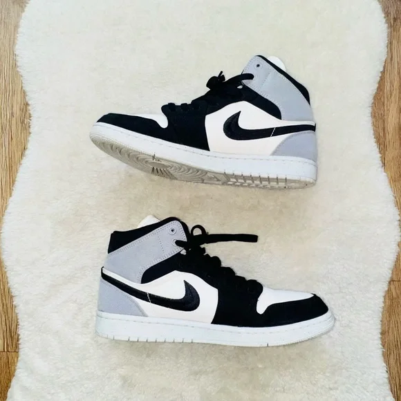 Nike Air Jordan 1 Retro Mid SE Light Steel Grey Canvas Women's Sneakers SIZE 10 - Picture 1 of 7